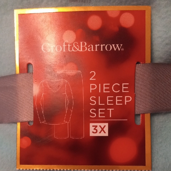 Croft & Barrow Aqua 2-Piece Sleep Set - Picture 2 of 4